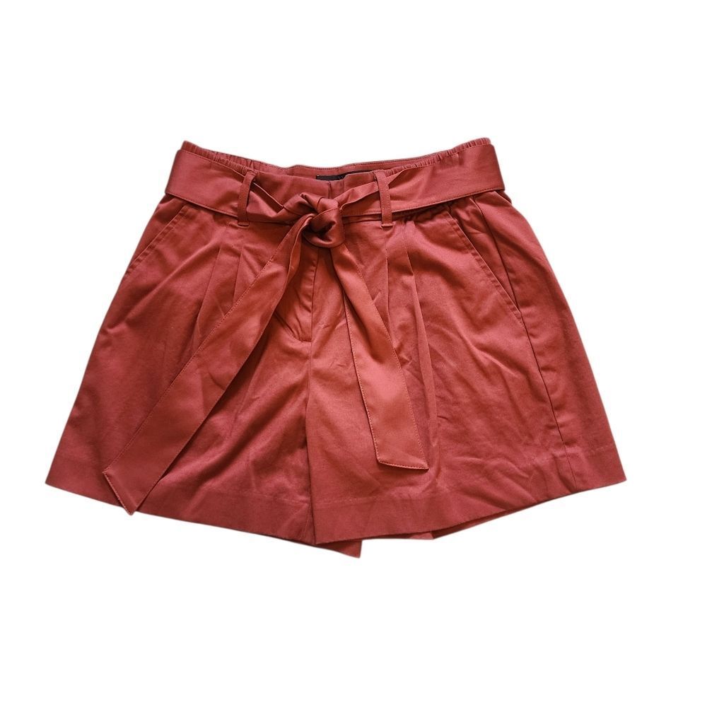 White House Black Market Rust Red Tie-Waist Shorts, Sz. 2